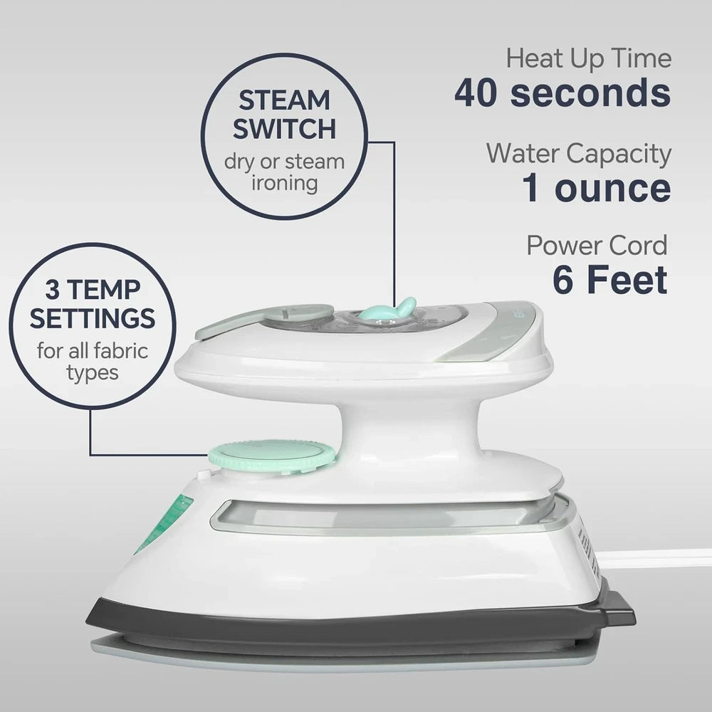 Compact Dual Voltage Travel Steam Iron