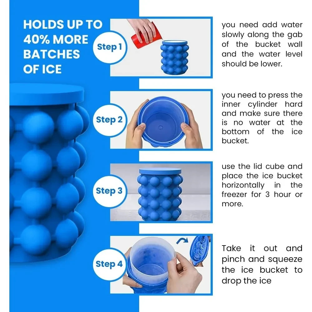 Portable Silicone Ice Bucket Mold