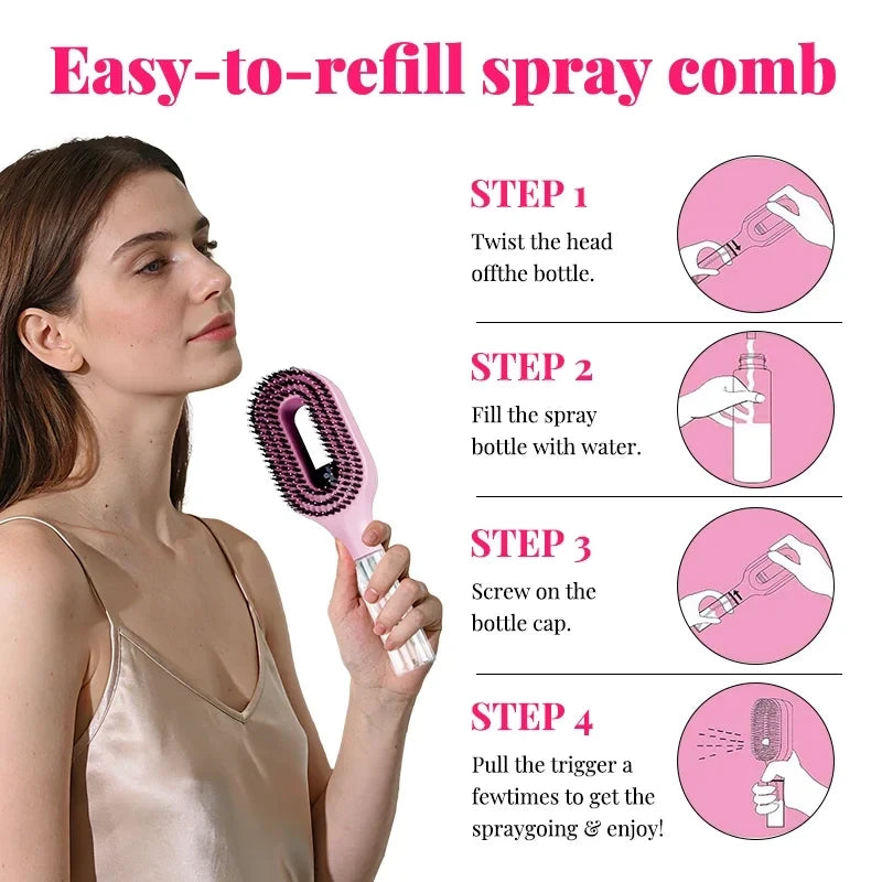 Multi-Functional Spray Bottle Hair Comb