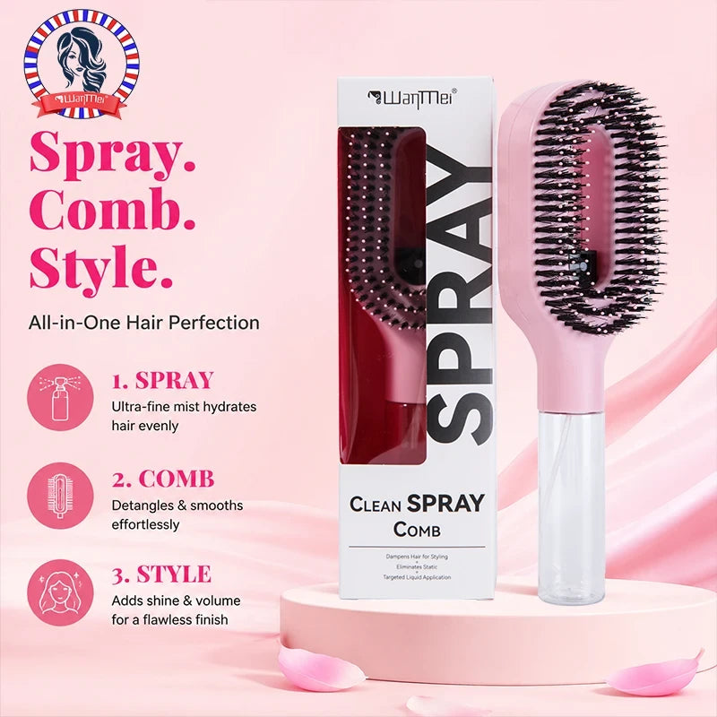 Multi-Functional Spray Bottle Hair Comb